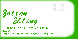 zoltan ehling business card